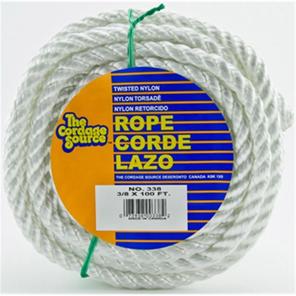 Cordage Source Cordage Source 338-WA-0338 0.37 in. x 100 ft. Twisted Nylon Rope 338-WA(0338)